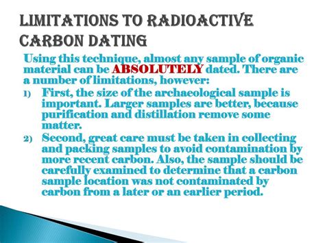 five limitations of radiocarbon dating